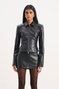Veste aspect cuir femme coupe ajustée