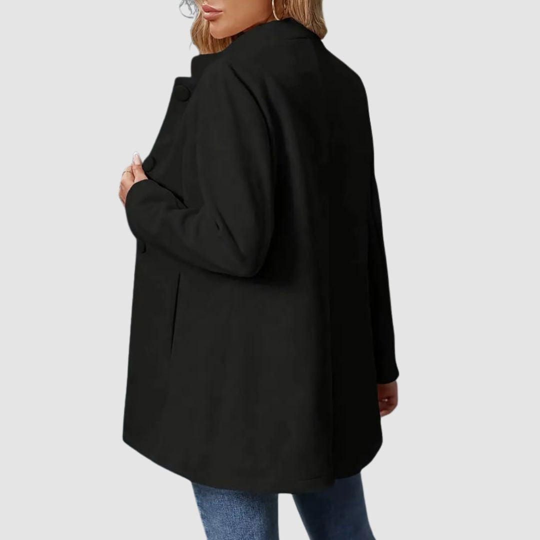 Manteau long femme élégant col montant