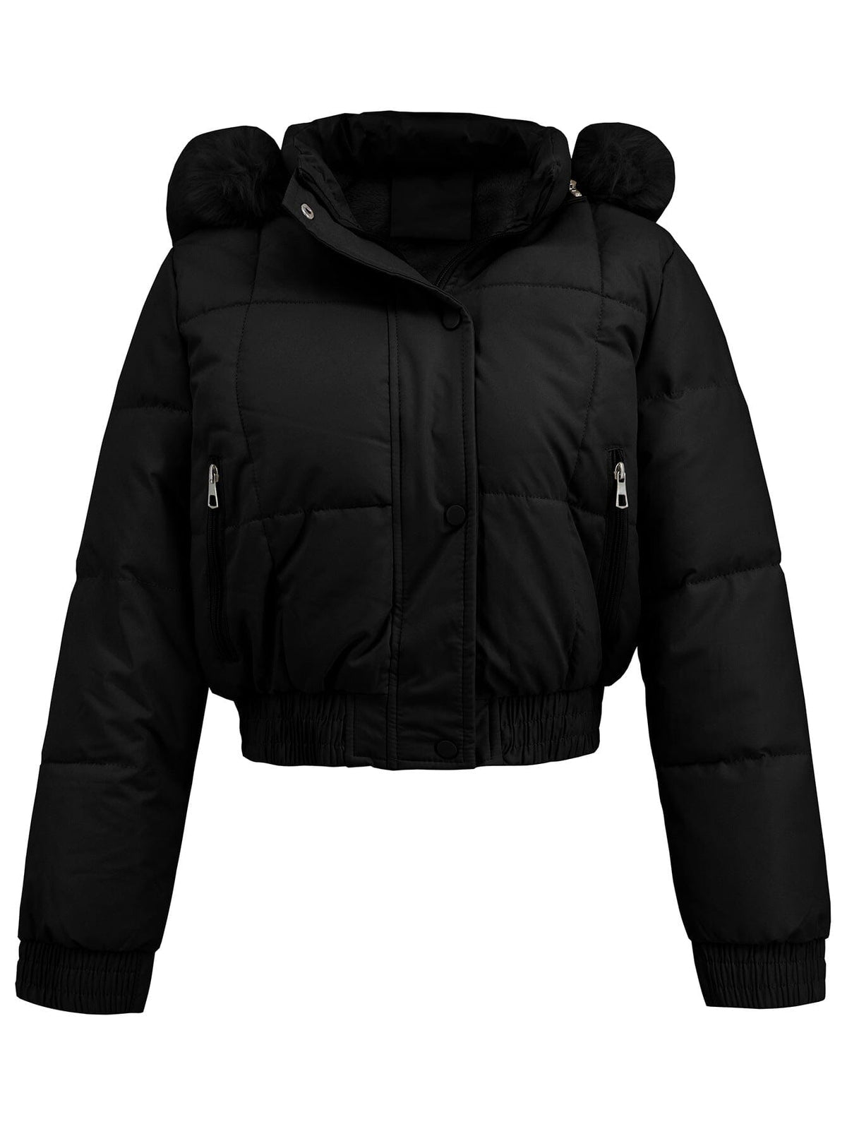 Veste matelassée courte femme col montant