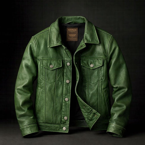 Veste aspect cuir vintage homme