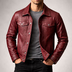 Veste aspect cuir vintage homme