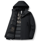 Doudoune impermeable homme portee en exterieur