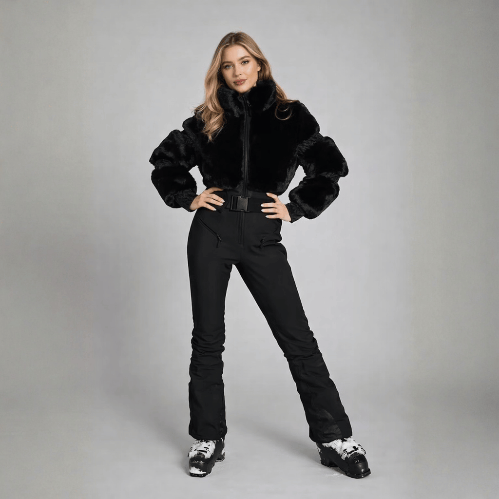 Combinaison de ski femme Aspen une pièce, coloris noir, vue de face