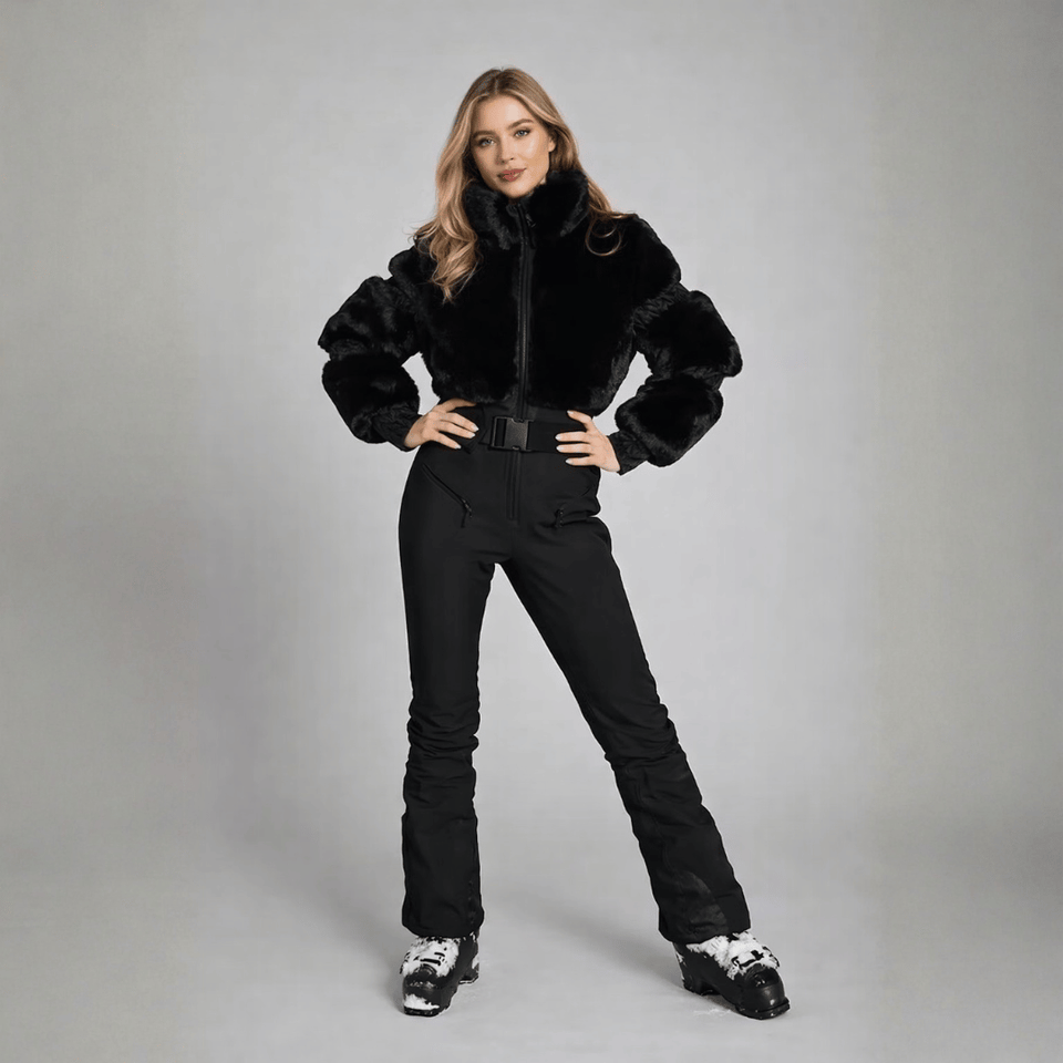 Combinaison de ski femme Aspen une pièce, coloris noir, vue de face