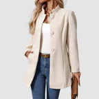 Manteau long femme élégant col montant