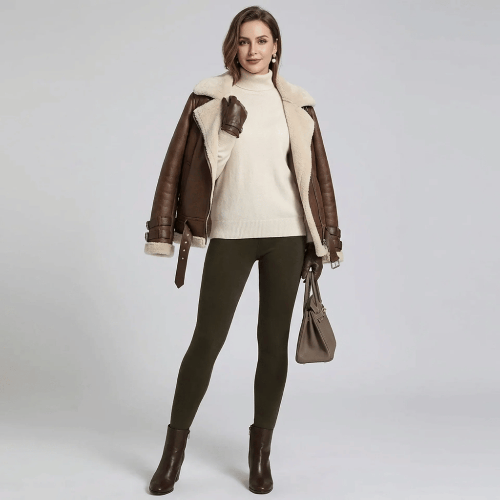 Legging polaire thermique femme vu de dos