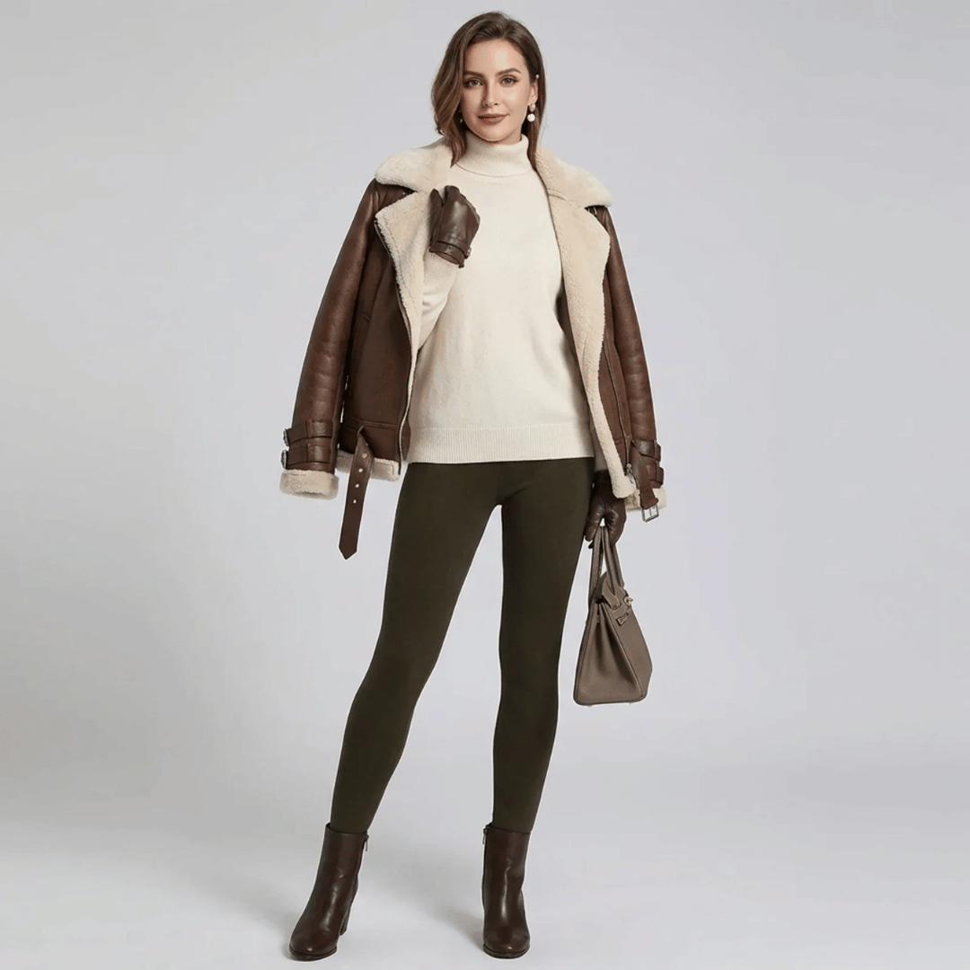 Legging polaire thermique femme vu de dos