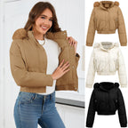 Veste matelassée courte femme col montant