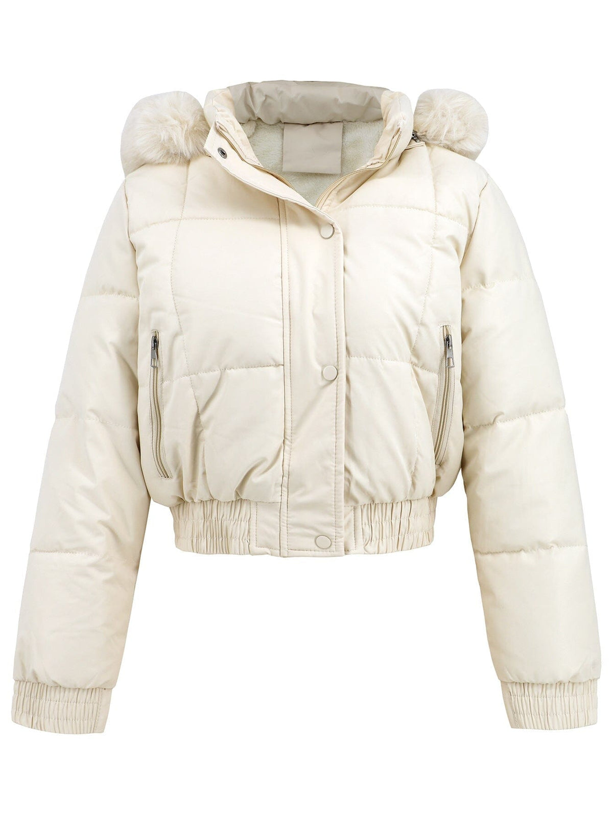 Veste matelassée courte femme col montant