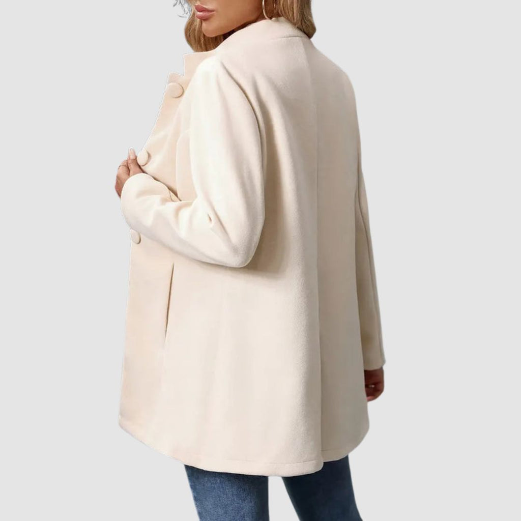 Manteau long femme élégant col montant