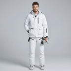 Detail du tissu impermeable de l ensemble de ski homme