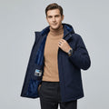 Detail de la doublure polaire interieure du manteau homme