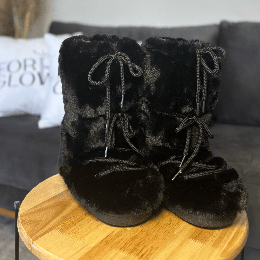Détail de la semelle antidérapante des bottes de neige femme