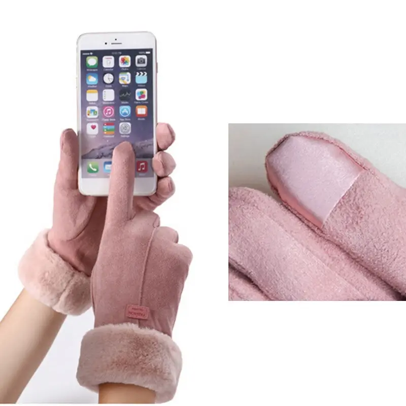 Intérieur peluché des gants polaires femme