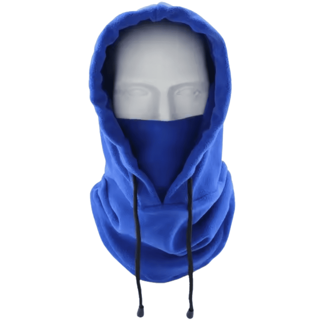Cagoule polaire portée sous un casque de ski