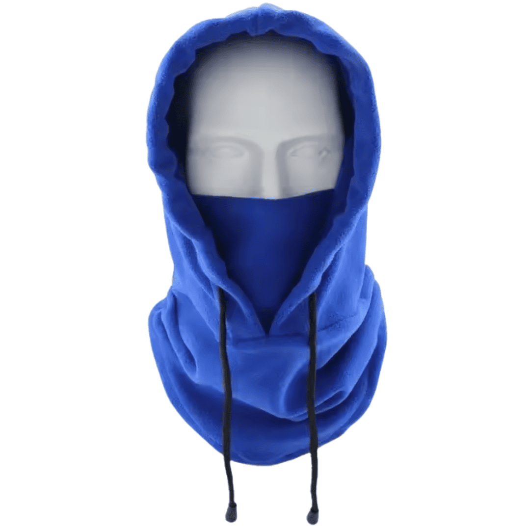 Cagoule polaire portée sous un casque de ski
