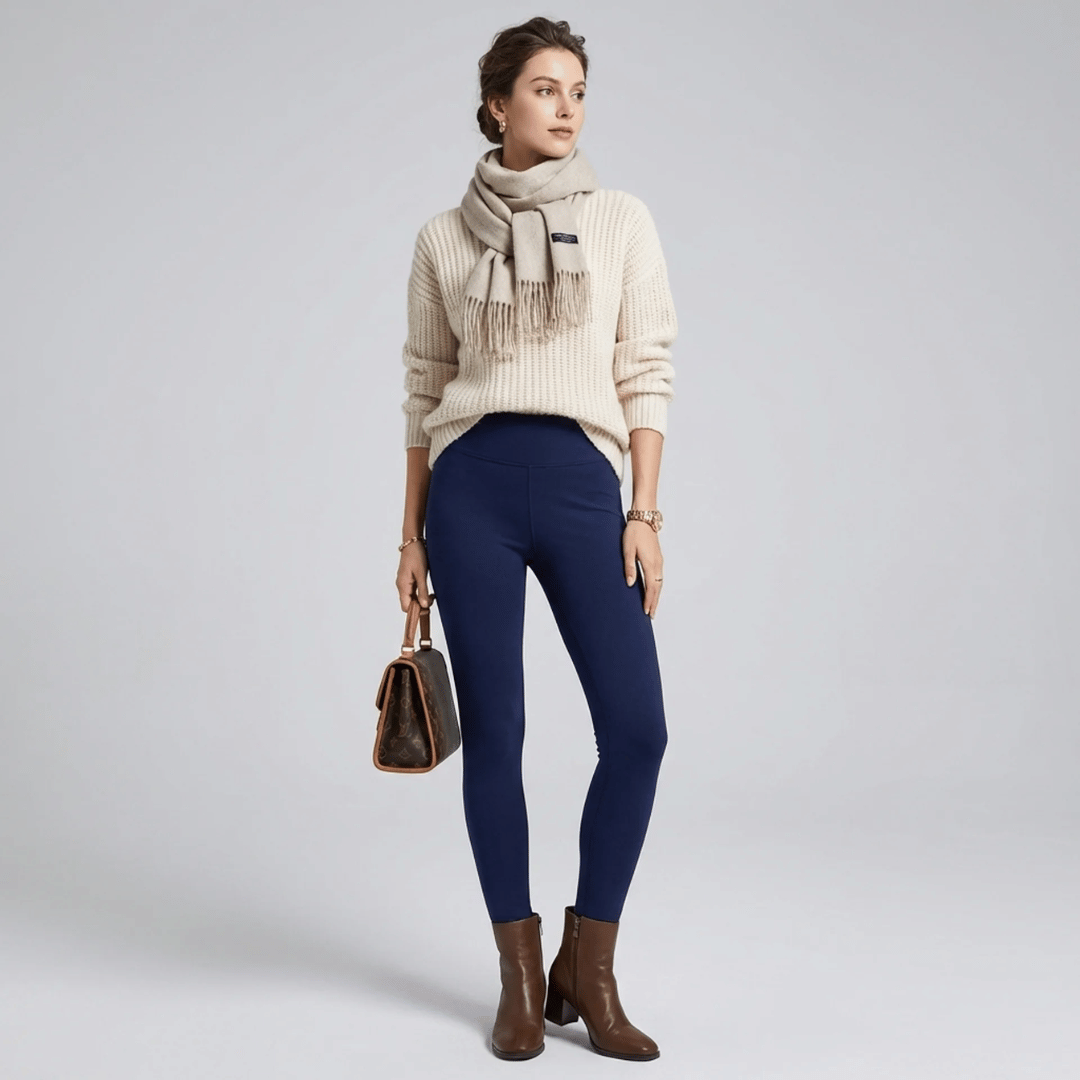 Détail de la taille haute du legging polaire femme
