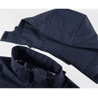 Detail du col et de la fermeture du manteau polaire homme