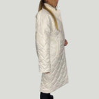 Manteau matelassé long femme doublure léopard