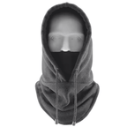 Cagoule polaire portée couvrant le visage et le cou
