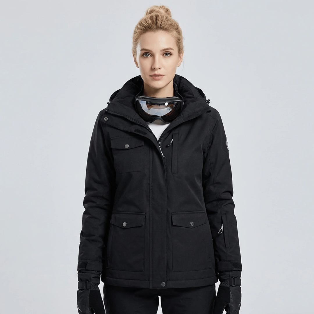 Manteau de neige femme à doublure polaire, vue de dos