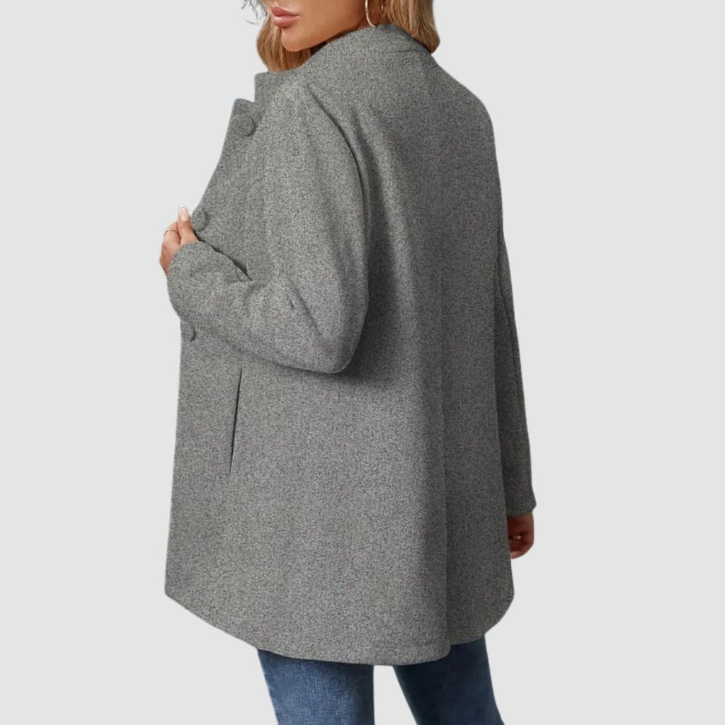 Manteau long femme élégant col montant