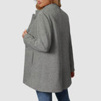 Manteau long femme élégant col montant