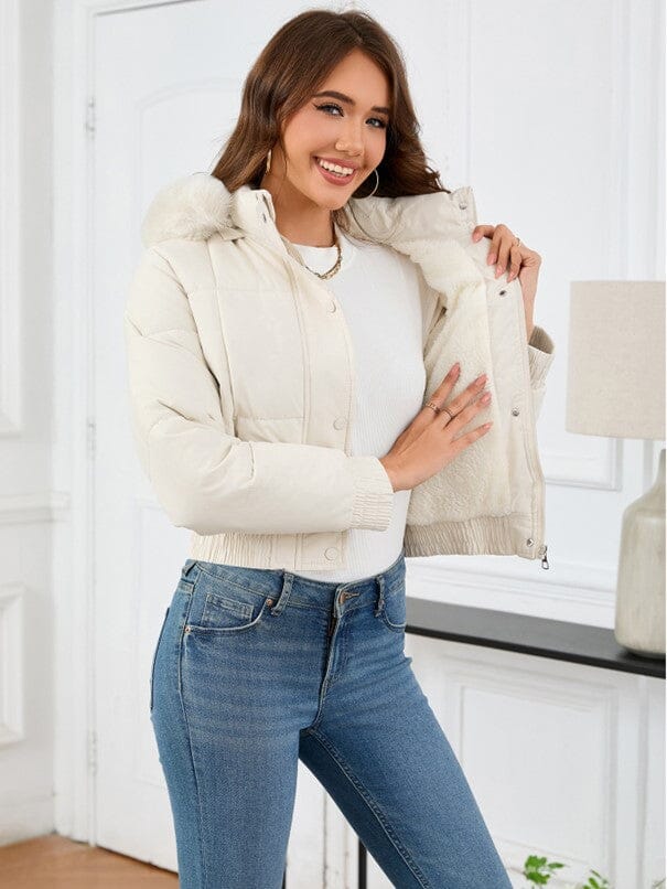 Veste matelassée courte femme col montant