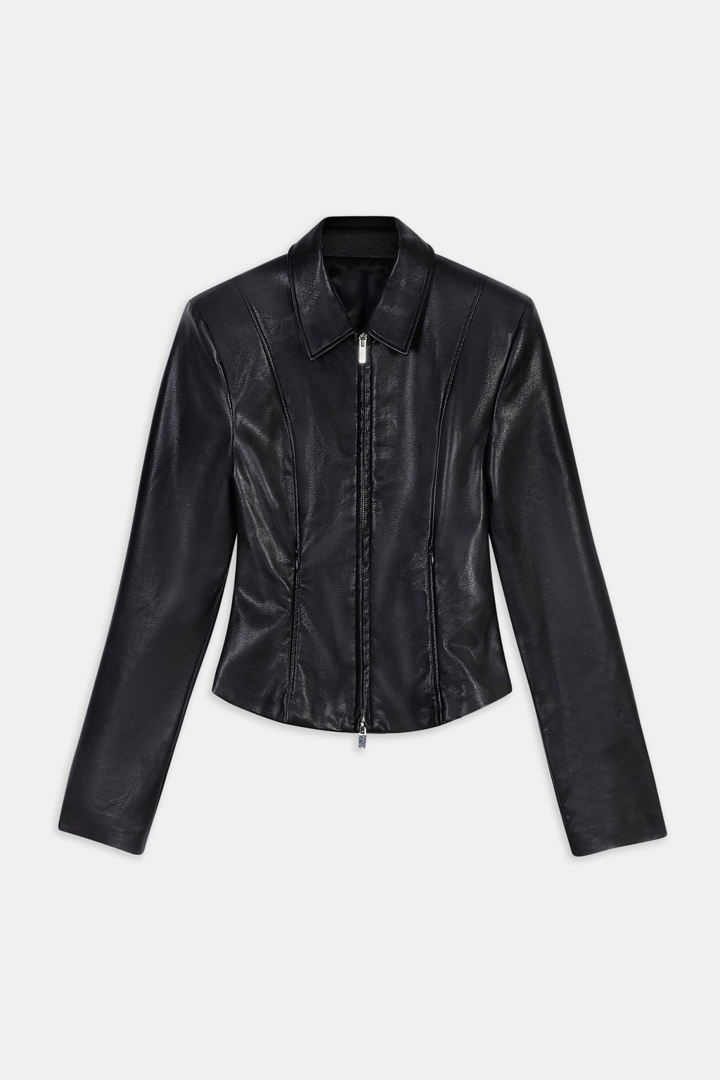 Veste aspect cuir femme coupe ajustée