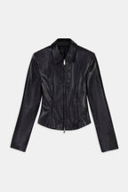 Veste aspect cuir femme coupe ajustée