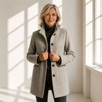 Manteau femme effet laine coupe midi