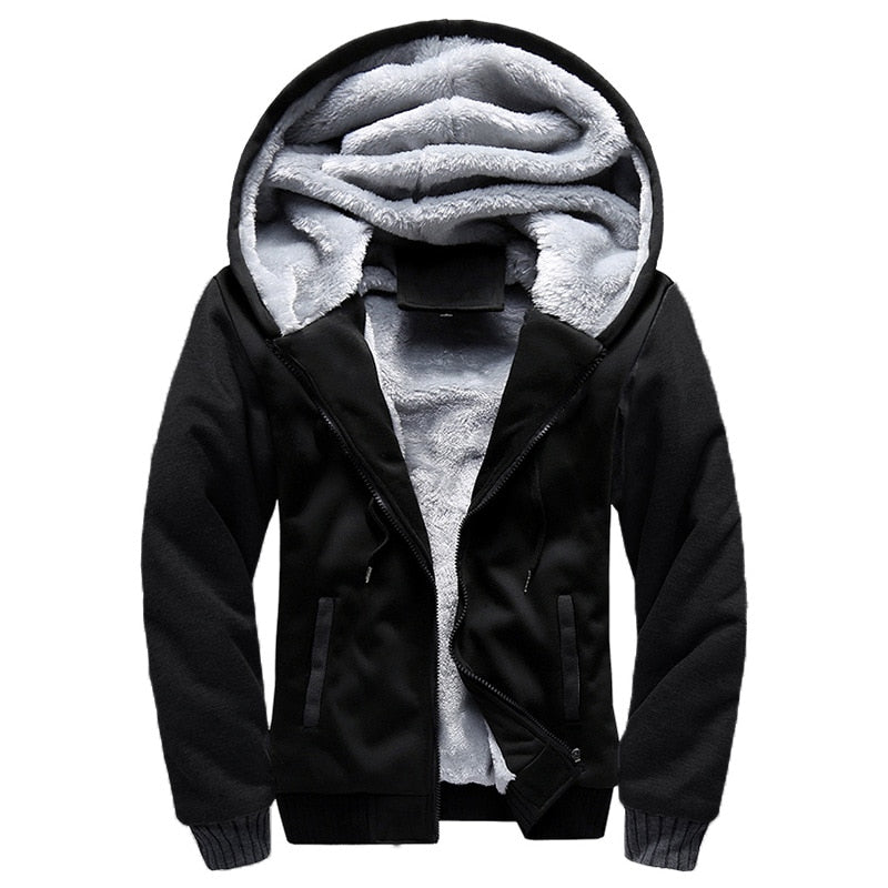 Veste a capuche homme doublee polaire, vue de face