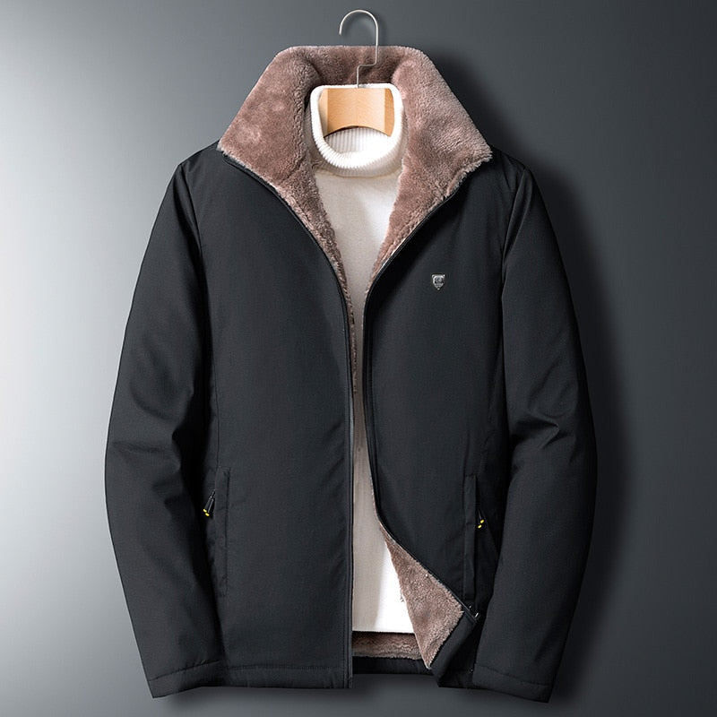 Veste coupe-vent homme doublee polaire, vue de face