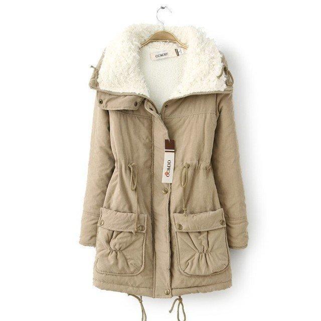 Parka femme doublée polaire portée de face