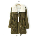Parka femme doublée polaire vue de trois quarts