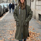 Manteau long cocoon femme zippé