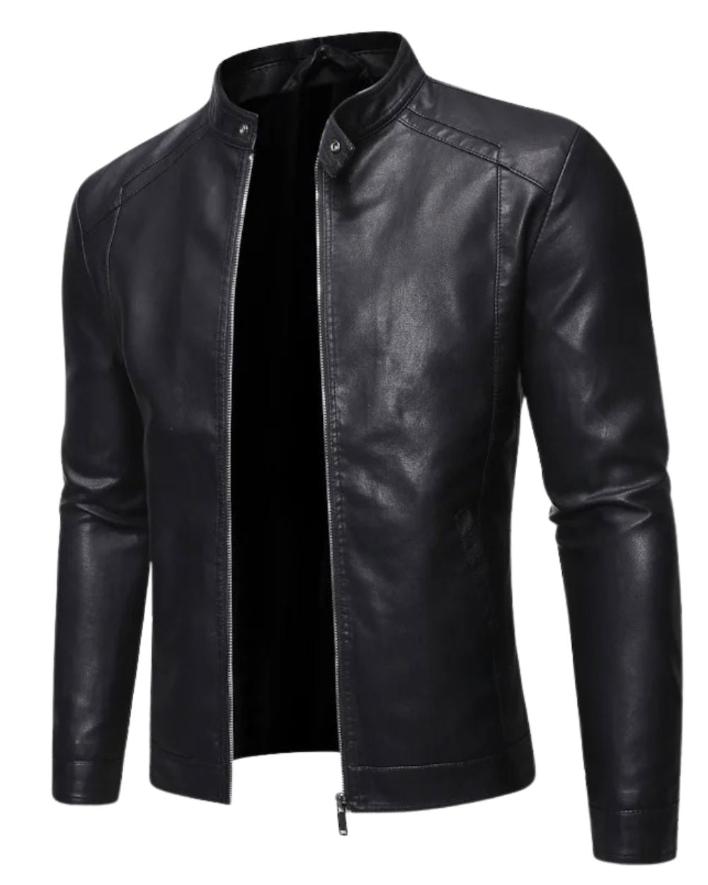 Veste aspect cuir homme col montant