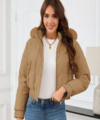 Veste matelassée courte femme col montant