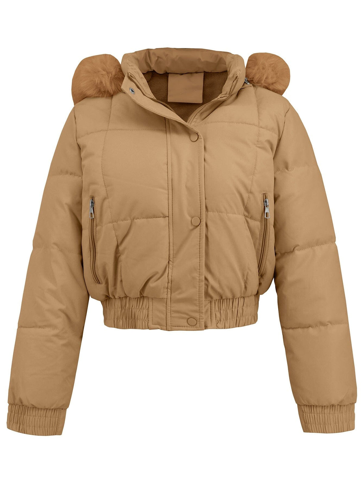 Veste matelassée courte femme col montant