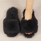 Chaussons polaires femme coloris noir