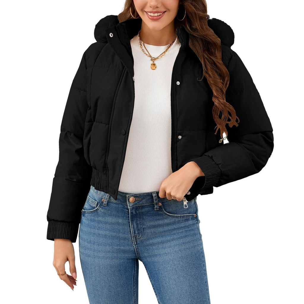 Veste matelassée courte femme col montant