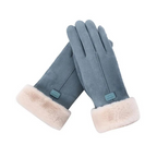 Gants polaires tactiles femme coloris bleu