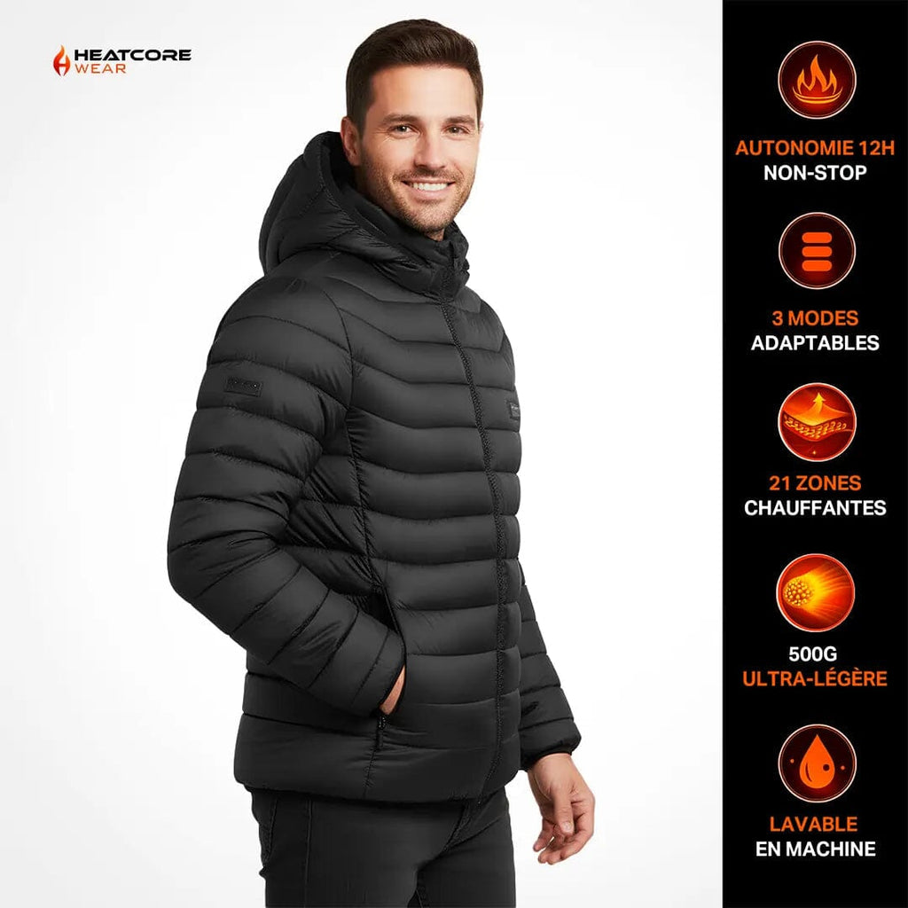 Veste chauffante unisexe à capuche