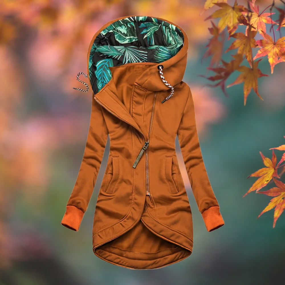 Veste légère matelassée femme à capuche - Orange