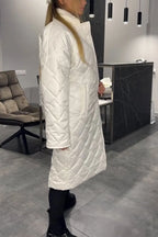 Manteau matelassé long femme doublure léopard