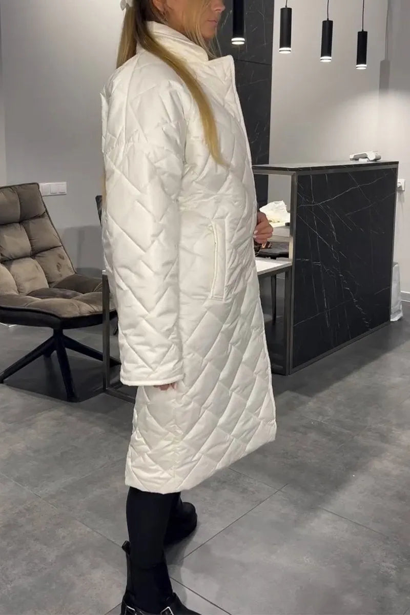 Manteau matelassé long femme doublure léopard