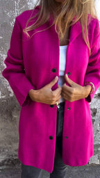 Manteau femme à capuche boutonnage simple