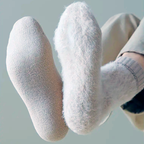 Détail de l'intérieur peluché des chaussettes polaires