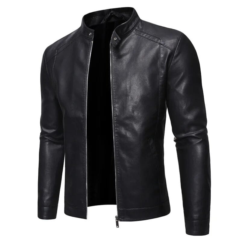 Veste aspect cuir homme col montant
