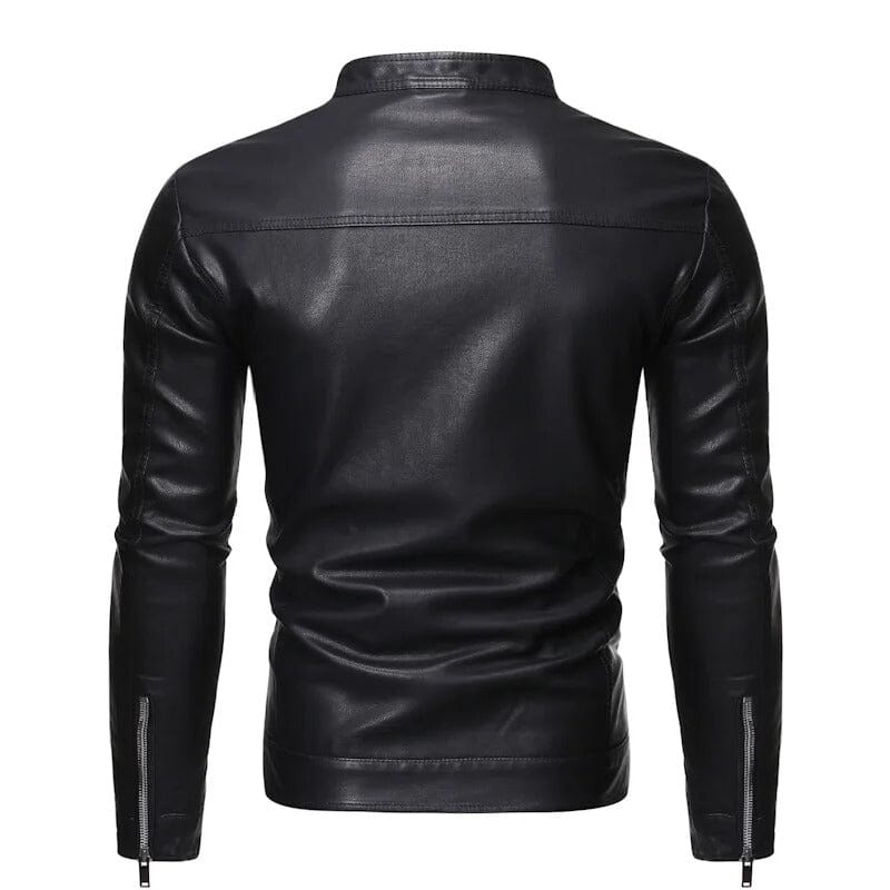 Veste aspect cuir homme col montant